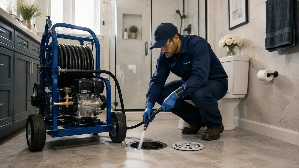 Bathroom Drain Hydro Jetting in Covina