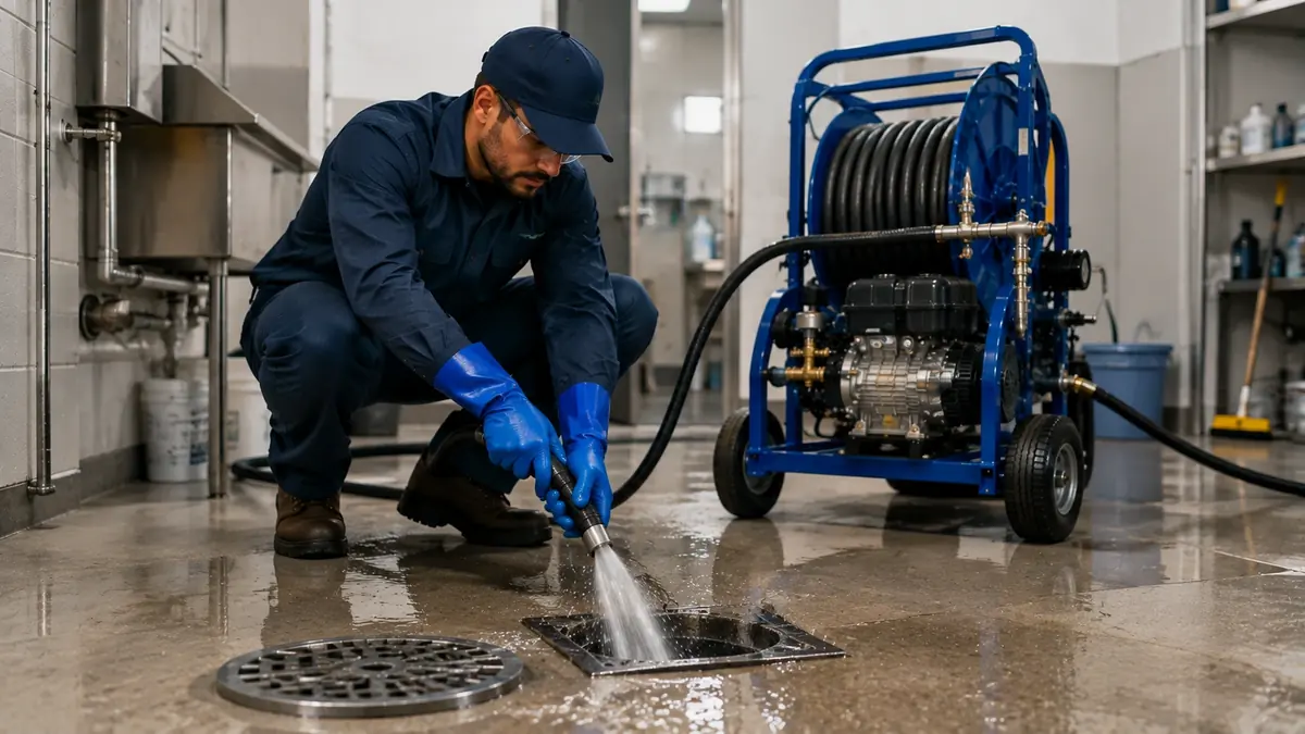 Floor Drain Hydro Jet Cleaning in Covina
