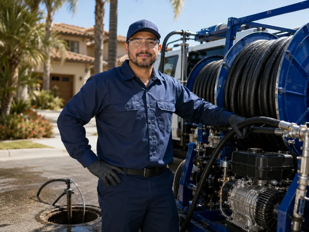 Hydro jet sewer cleaning in Covina